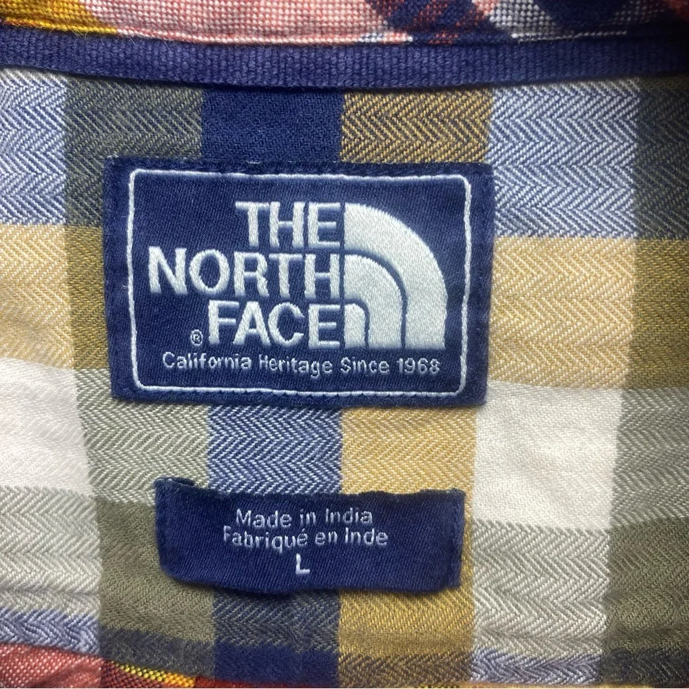 The North Face Plaid Button-Up Shirt Men's Size‎ L Outdoor Flannel Long Sleeve